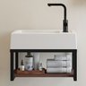 Bancada Lavatório Suspenso Gabinete com Cuba e Prateleira para Banheiro e Lavabo Compacto - 1