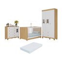 Ver imagem 1 de Quarto de Bebê Completo C/berço Americano 3 em 1 Colchão Ternura Multimóveis Mp4671 Madeirado/