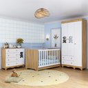 Ver imagem 2 de Quarto de Bebê Completo C/berço Americano 3 em 1 Colchão Ternura Multimóveis Mp4671 Madeirado/