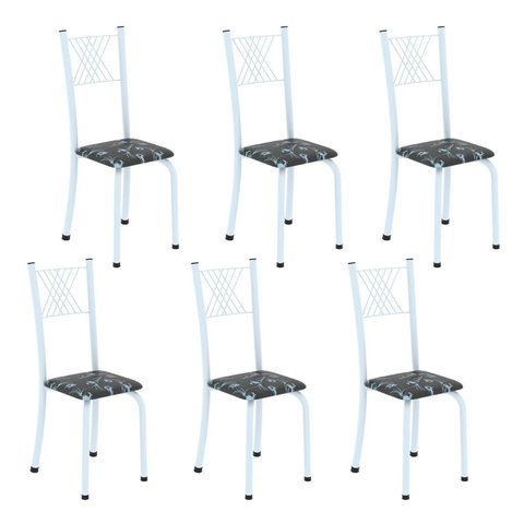 Kit 6 Cadeiras Tubular para Sala de Jantar Sara