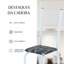 Ver mais imagens de Kit 6 Cadeiras Tubular para Sala de Jantar Sara Branco/Preto Floral