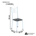 Ver imagem 3 de Kit 6 Cadeiras Tubular para Sala de Jantar Sara Branco/Preto Floral