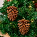 Ver imagem 1 de Pendentes Pinhas Naturais Decoração Enfeite Natal Kit 10PÇS