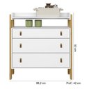 Ver imagem 3 de Quarto de Bebê Fantasia com Roupeiro 4375 e Cômoda 4410 Qmovi Branco Acetinado