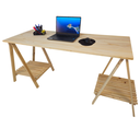 Ver imagem 2 de Kit 2 Cavalete com Prateleira Mesa Escritório Madeira Pinus