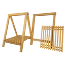 Ver imagem 1 de Kit 2 Cavalete com Prateleira Mesa Escritório Madeira Pinus