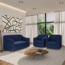 Ver imagem 2 de Namoradeira Sofá 2 Lugares Clinica Recepção Sala de Espera Azul-marinho