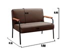 Ver imagem 4 de Namoradeira Decorativa Jade Braços Fixo - Veludo Marrom