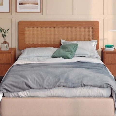 Cabeceira Arco Palha Sextavada 165 cm Incolar Cedro