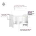 Ver imagem 4 de Berço Americano Carolina Baby Mini Cama 3 em 1 para Quarto Bebê Helena Branco