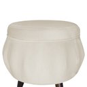 Ver imagem 5 de Kit 1 Poltrona Com 1 Puff Pés Palito Salão de Beleza Pétala Suede Bege - LM DECOR