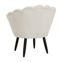 Ver imagem 3 de Kit 1 Poltrona Com 1 Puff Pés Palito Salão de Beleza Pétala Suede Bege - LM DECOR
