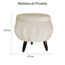 Ver imagem 6 de Kit 1 Poltrona Com 1 Puff Pés Palito Salão de Beleza Pétala Suede Bege - LM DECOR