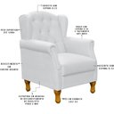 Ver imagem 4 de Poltrona Decorativa Para Sala de Estar Yara Corino Branco - Lyam Decor