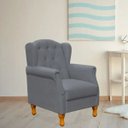 Ver imagem 2 de Poltrona Decorativa Para Sala de Estar Yara Corino Cinza - Lyam Decor