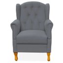 Ver imagem 3 de Poltrona Decorativa Para Sala de Estar Yara Corino Cinza - Lyam Decor