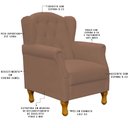 Ver imagem 4 de Poltrona Decorativa para Sala de Estar Yara Corino Camel - Lyam Decor