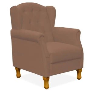 Poltrona Decorativa para Sala de Estar Yara Corino Camel - Lyam Decor