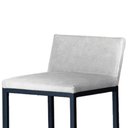 Ver imagem 4 de Banqueta Alta Dani Reforçada Decorativa Balcão Bancada Cozinha Bar Base Preta Courino Branco