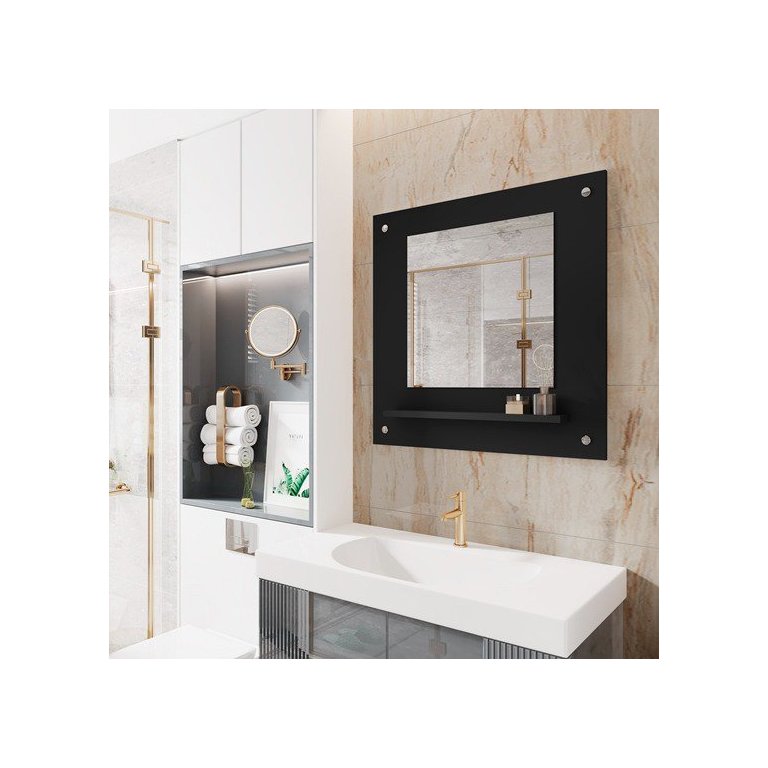 Espelheira de Banheiro Clio Preto - JM Casa dos Móveis