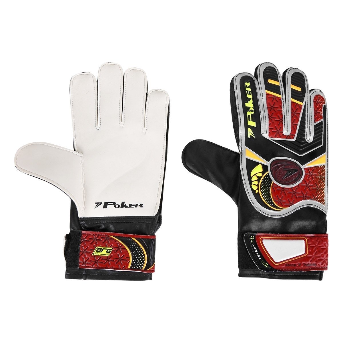 Luva Futebol Campo Deep 7 Training Adulto Poker Preto/Vermelho 10 - 1