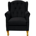 Ver imagem 3 de Poltrona Decorativa Para Sala de Estar Yara Corino Preto - Lyam Decor