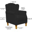Ver imagem 4 de Poltrona Decorativa Para Sala de Estar Yara Corino Preto - Lyam Decor