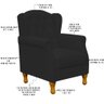 Poltrona Decorativa Para Sala de Estar Yara Corino Preto - Lyam Decor - 4