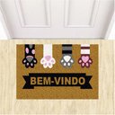 Ver imagem 1 de Tapete para Porta de Entrada Bem Vindo Gatos Pets 60x40 Cm.