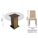 Ver imagem 4 de Conjunto Sala de Jantar Madesa Iris Mesa Tampo de Vidro Redondo com 4 Cadeiras - Rustic/imperial