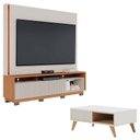 Ver imagem 1 de Estante Home Theater Jordão com Pés Off White Freijó e Mesa de Centro Jeri Off White Freijó - Colibr