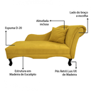 Ver imagem 4 de Recamier Divã Estofado Direito de Quem Senta Olivia Suede Amarelo - Incasa Decor
