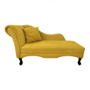Ver imagem 1 de Recamier Divã Estofado Direito de Quem Senta Olivia Suede Amarelo - Incasa Decor