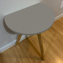 Mesa de Apoio Redonda Nuova Tripé Palito Retrô - de Parede 40cm:Cinza - 4