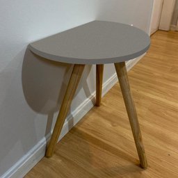 Mesa de Apoio Redonda Nuova Tripé Palito Retrô - de Parede 40cm:Cinza - 3