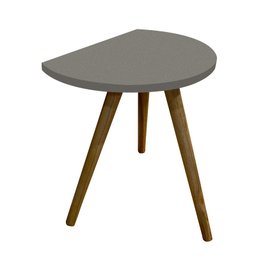 Mesa de Apoio Redonda Nuova Tripé Palito Retrô - de Parede 40cm:Cinza - 2