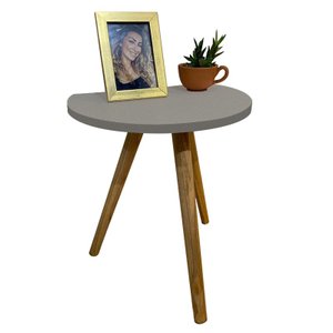 Mesa de Apoio Redonda Nuova Tripé Palito Retrô - de Parede 40cm:Cinza