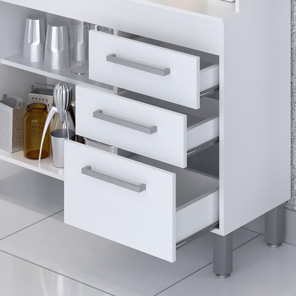 Cozinha Compacta Sagitario 1,94M 9 Portas 3 Gav Branco - 4