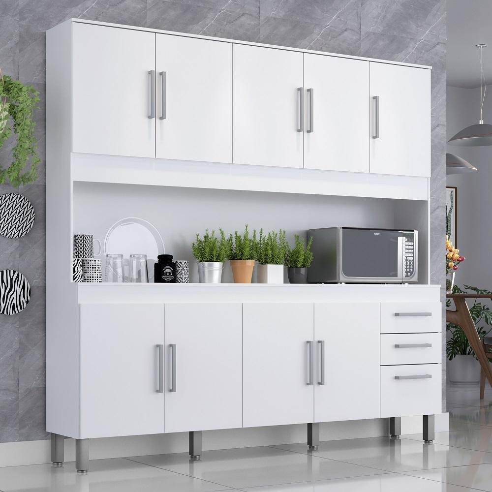 Cozinha Compacta Sagitario 1,94M 9 Portas 3 Gav Branco - 1