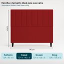 Ver imagem 4 de Cabeceira Estofada Elen Moderna para Quarto Cama Box Casal 140 cm Tecido Suede Vermelho