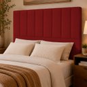 Ver imagem 1 de Cabeceira Estofada Elen Moderna para Quarto Cama Box Casal 140 cm Tecido Suede Vermelho