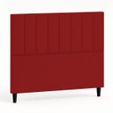 Ver imagem 6 de Cabeceira Estofada Elen Moderna para Quarto Cama Box Casal 140 cm Tecido Suede Vermelho