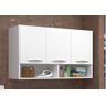 Balcão Aéreo Branco 3 Portas Multiuso Cozinha Utensílios - 5