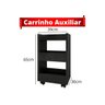 Kit Preto Mesa Manicure + 2 Porta Esmaltes Prateleira + Carrinho Auxiliar Br - AJL AJL STORE - 4