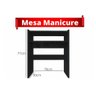 Kit Preto Mesa Manicure + 2 Porta Esmaltes Prateleira + Carrinho Auxiliar Br - AJL AJL STORE - 3