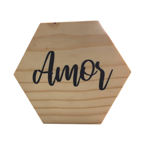 Tábua mini hexágono ¨Amor¨