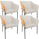 Ver imagem 1 de Kit 4 Cadeiras para Sala de Jantar Estar Living Olívia L02 Linho Cru Couríssimo Whisky - Lyam Decor