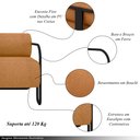 Ver imagem 3 de Poltrona Decorativa Sala de Estar Polatsk Base Industrial de Ferro Bouclê Terracota G33 - Gran Belo