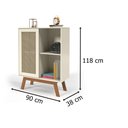 Ver imagem 3 de Balcão Alto Aparador Buffet com Porta de Correr Rattan Off-white