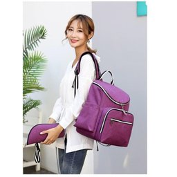 Mochila Maternidade Usb+porta Mamadeira+trocador:LILAS - 3